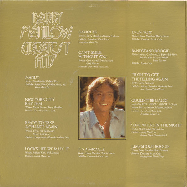 Barry Manilow : Greatest Hits (2xLP, Comp, Pit)