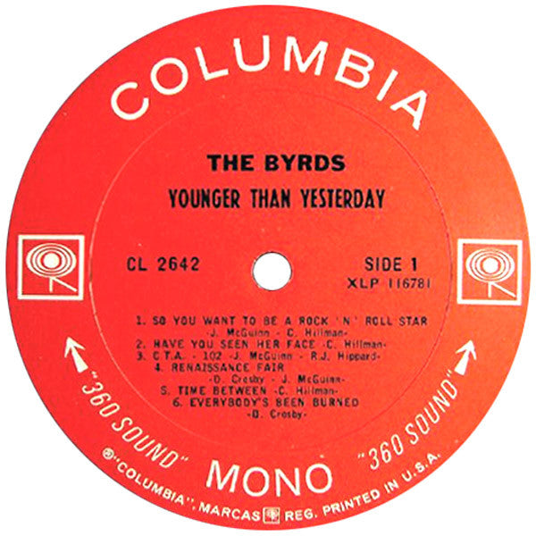 The Byrds : Younger Than Yesterday (LP, Album, Mono, Pit)