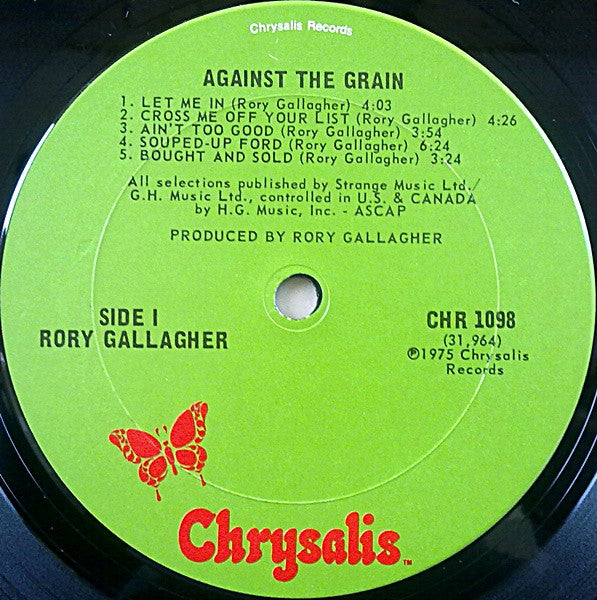 Rory Gallagher : Against The Grain (LP, Album, Pit)