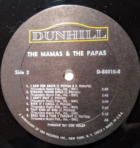 The Mamas & The Papas : The Mamas & The Papas (LP, Album, Mono, Gol)