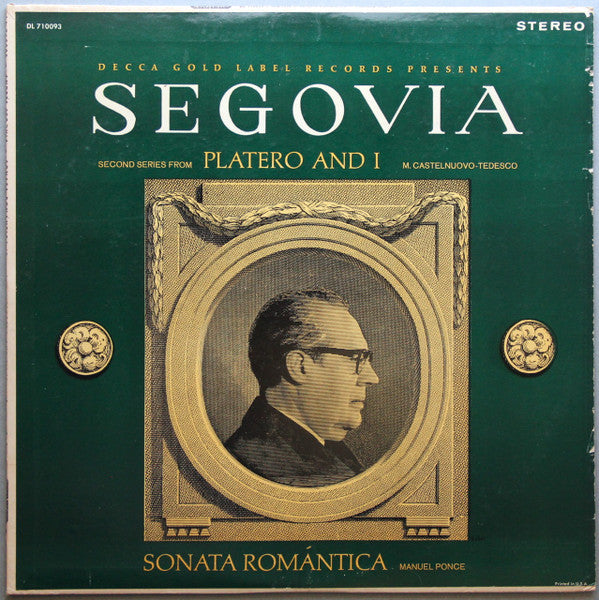 Segovia*, M. Castelnuovo-Tedesco*, Manuel Ponce* : Second Series From Platero And I / Sonata Romanticá (LP, RE, Glo)