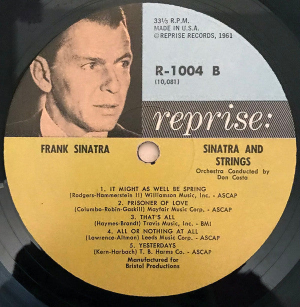 Frank Sinatra : Sinatra And Strings (LP, Album, Mono, MGM)