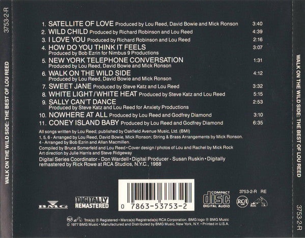 Lou Reed : Walk On The Wild Side - The Best Of Lou Reed (CD, Comp, RE, RM)