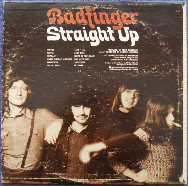 Badfinger : Straight Up (LP, Album, Win)