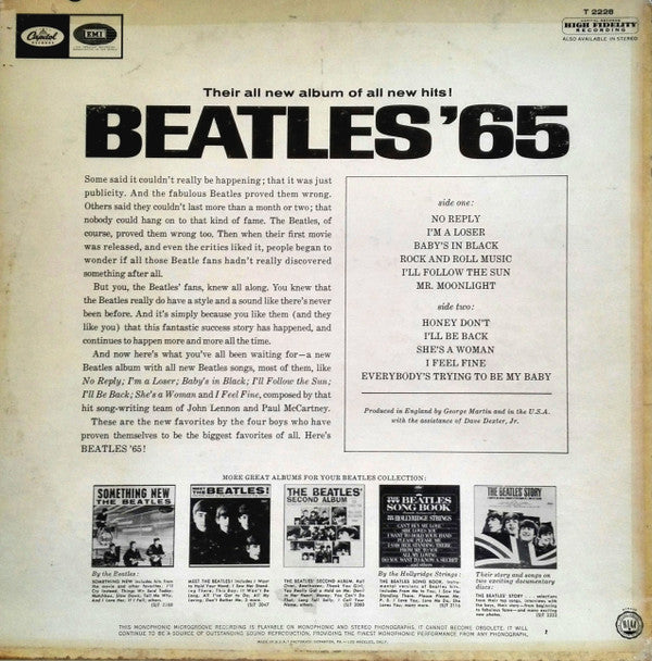 The Beatles : Beatles '65 (LP, Album, Mono, Roc)