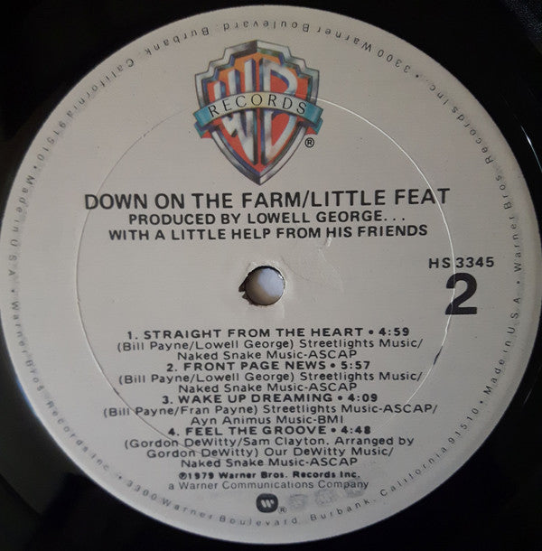 Little Feat : Down On The Farm (LP, Album, Gol)