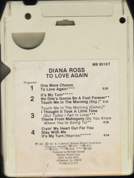 Diana Ross : To Love Again (8-Trk, Comp, Club, RCA)