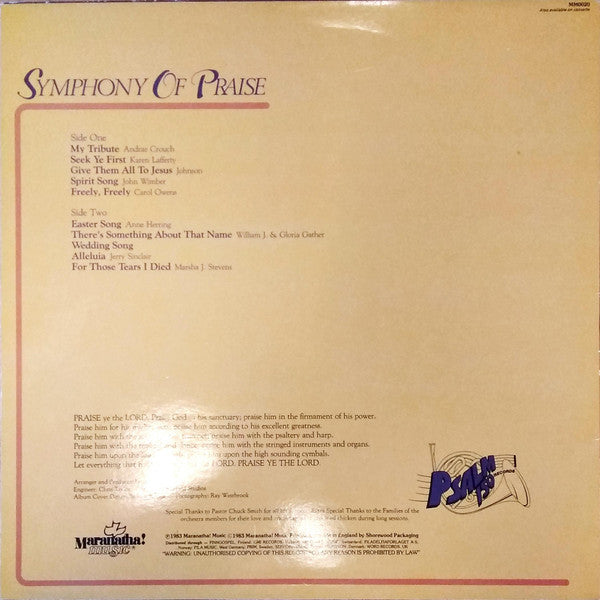 Praise Symphony Orchestra : Symphony Of Praise (LP, Album)