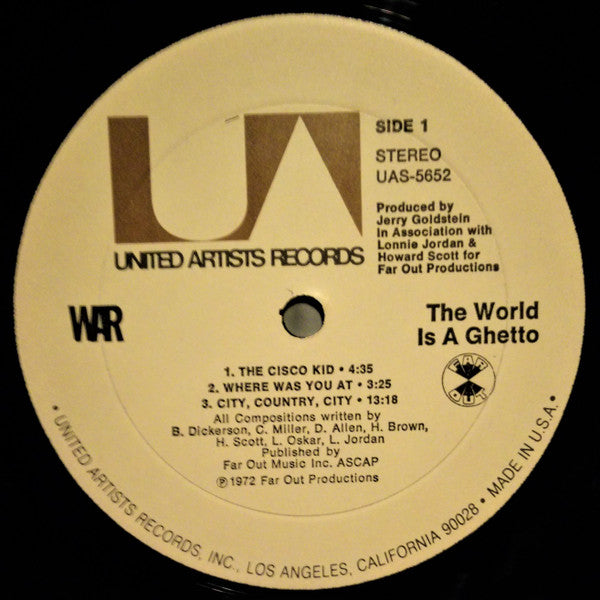 War : The World Is A Ghetto (LP, Album, Res)