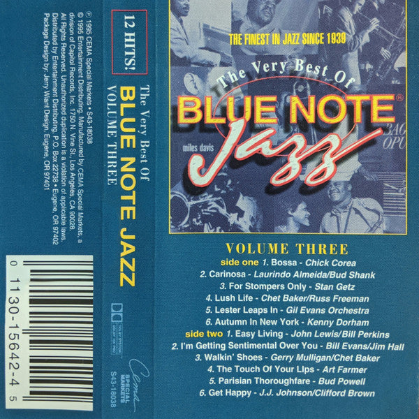 Various : The Very Best Of Blue Note Jazz - Volume Three (Cass, Comp, Dol)