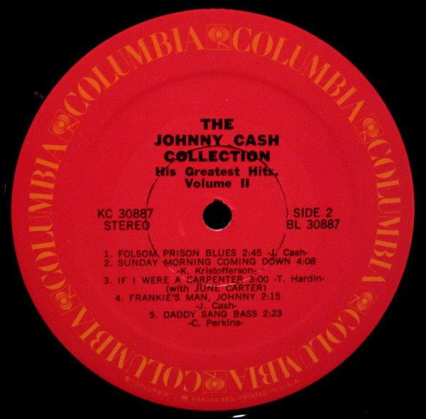 Johnny Cash : The Johnny Cash Collection • His Greatest Hits, Volume II (LP, Album, Comp)