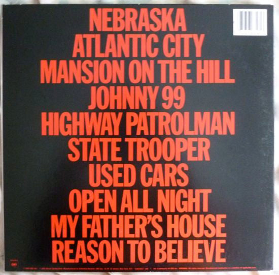 Bruce Springsteen : Nebraska (LP, Album, RE, Car)