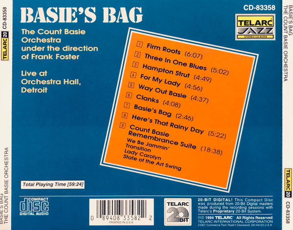 The Count Basie Orchestra* Under The Direction Of  Frank Foster : Basie's Bag (CD, Album)