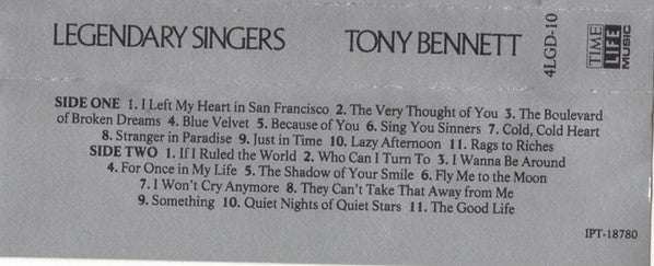 Tony Bennett : Legendary Singers (Cass, Comp)