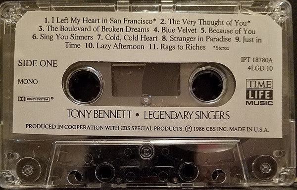 Tony Bennett : Legendary Singers (Cass, Comp)