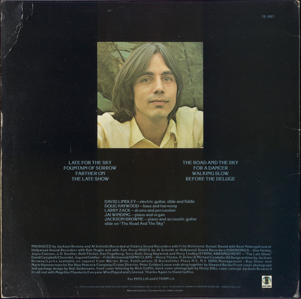 Jackson Browne : Late For The Sky (LP, Album, Club)