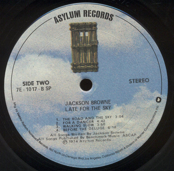 Jackson Browne : Late For The Sky (LP, Album, Club)