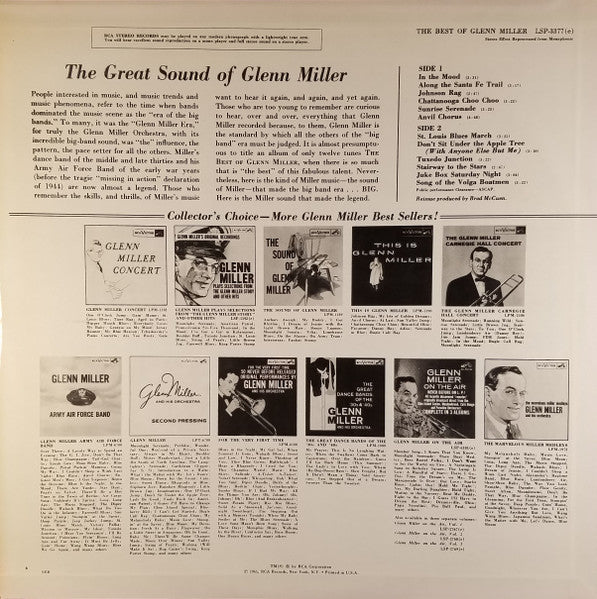 Glenn Miller : The Best Of Glenn Miller (LP, Album, Comp, RE, Ind)