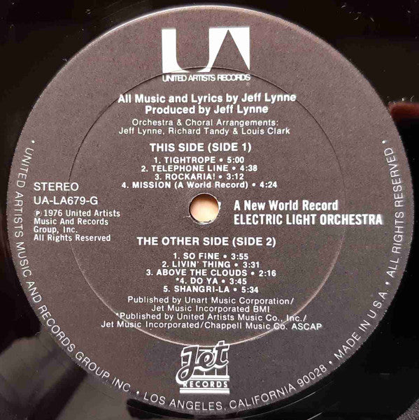 Electric Light Orchestra : A New World Record (LP, Album, Emb)