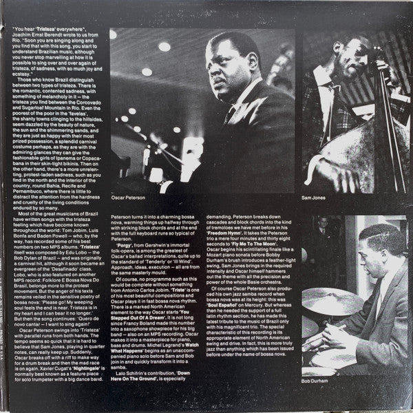 The Oscar Peterson Trio : Tristeza On Piano (LP, Gat)