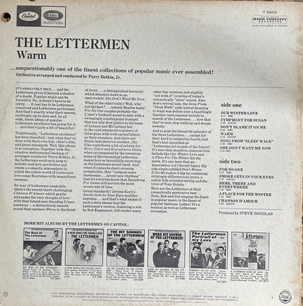 The Lettermen : Warm (LP, Mono)