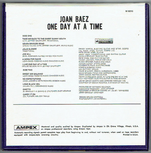 Joan Baez : One Day At A Time (Reel, 4tr Stereo, Album)