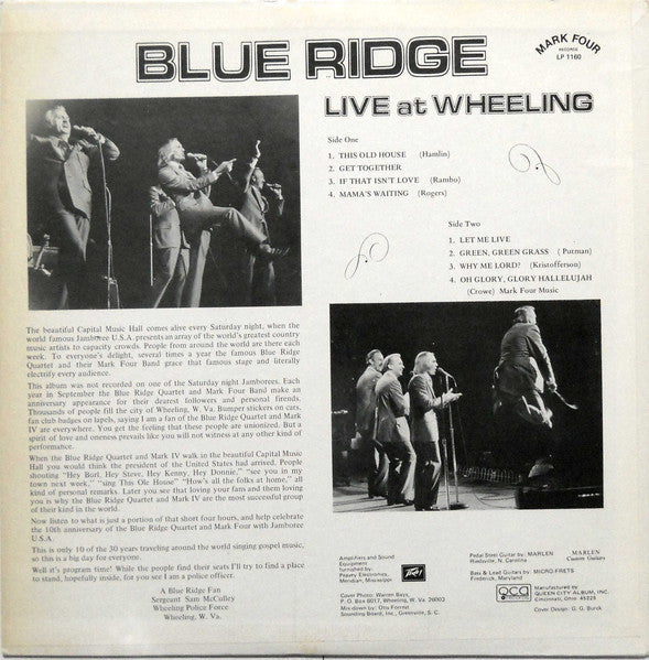 Blue Ridge* : Live At Wheeling (LP, Album)