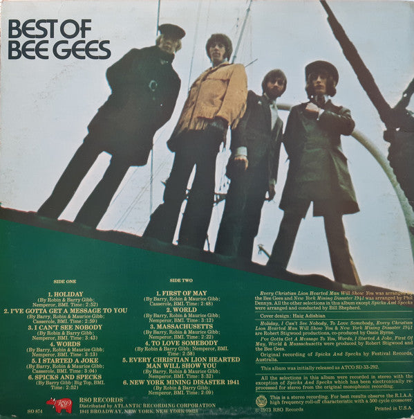 Bee Gees : Best Of Bee Gees (LP, Comp, RE, SP )