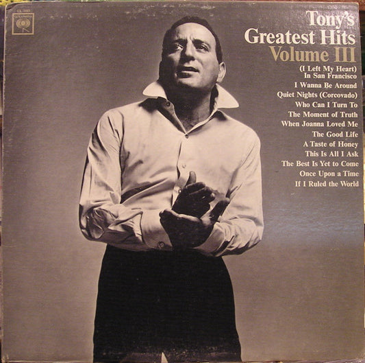 Tony Bennett : Tony's Greatest Hits, Volume III (LP, Comp, Mono, Ter)