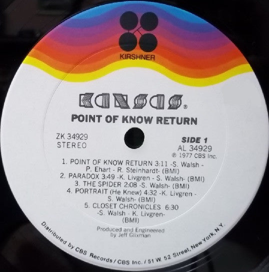 Kansas (2) : Point Of Know Return (LP, Album, RE, Pit)