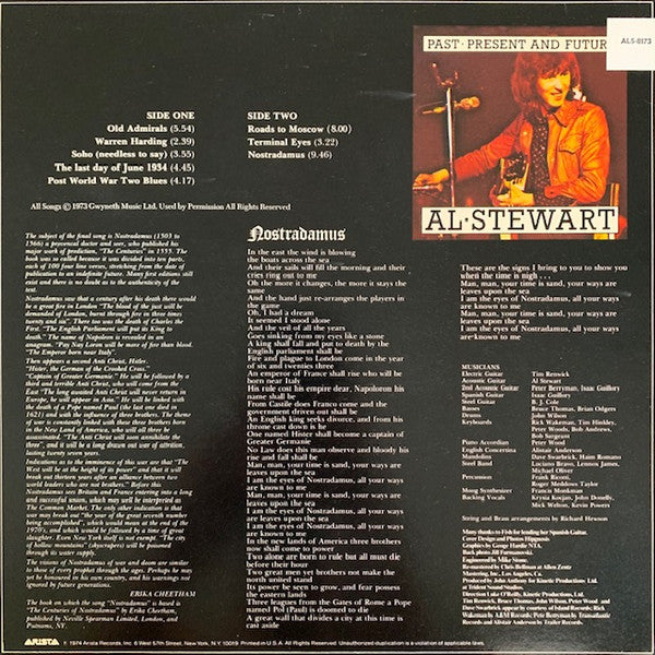 Al Stewart : Past · Present And Future (LP, Album, RE)