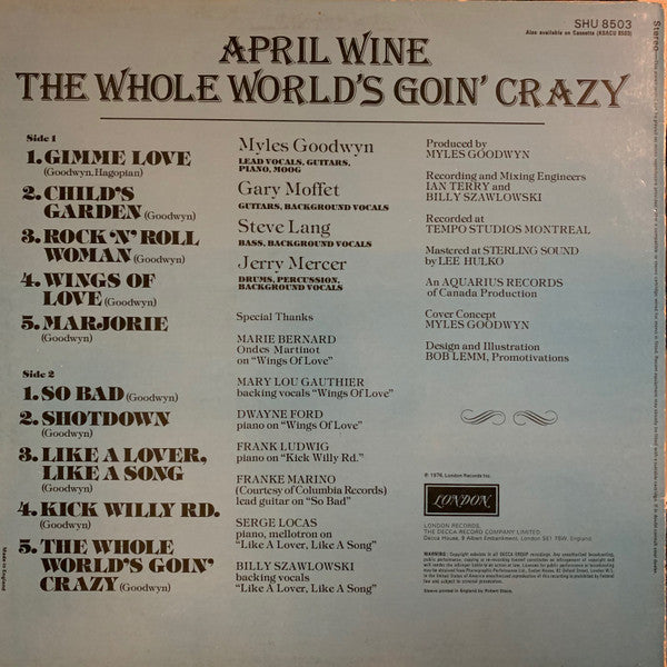 April Wine : The Whole World's Goin' Crazy (LP, Album)