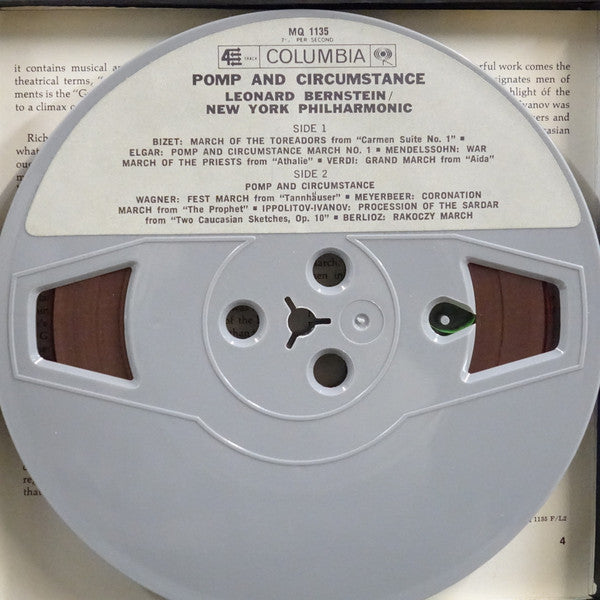 Leonard Bernstein / New York Philharmonic : Pomp And Circumstance - The Great Symphonic Marches (Reel, 4tr Stereo, 7" Reel)