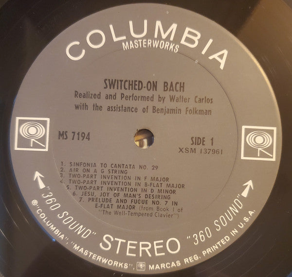 Walter Carlos : Switched-On Bach (LP, Album, Ter)