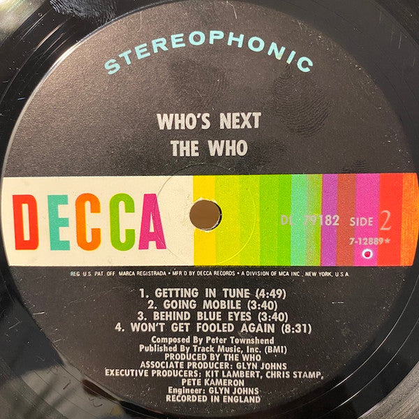 The Who : Who's Next (LP, Album)