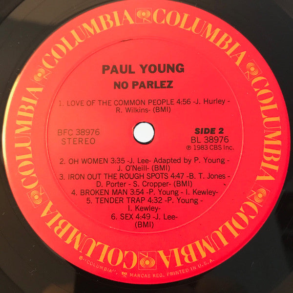 Paul Young : No Parlez (LP, Album, Car)