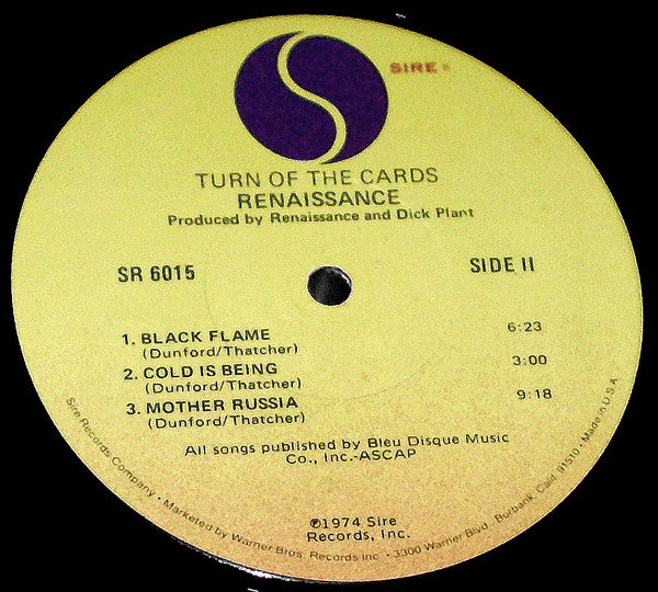 Renaissance (4) : Turn Of The Cards (LP, Album, RE, Win)