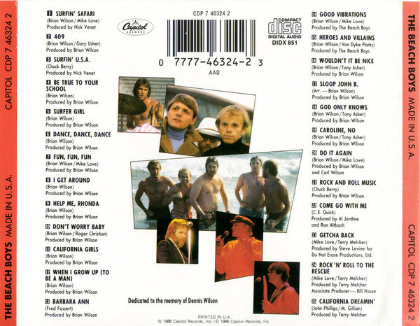 The Beach Boys : Made In U.S.A. (CD, Comp)