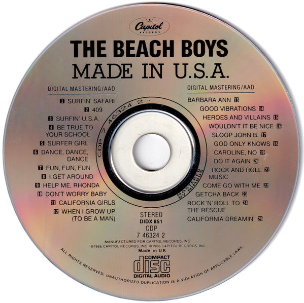 The Beach Boys : Made In U.S.A. (CD, Comp)