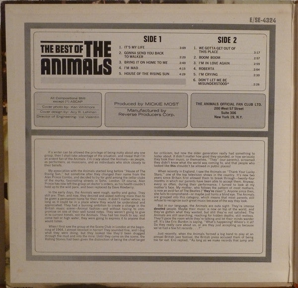 The Animals : The Best Of The Animals (LP, Comp, Gat)