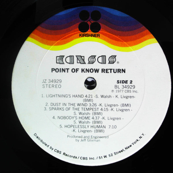 Kansas (2) : Point Of Know Return (LP, Album, Pit)