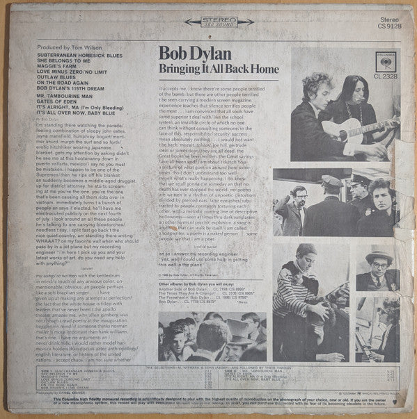 Bob Dylan : Bringing It All Back Home (LP, Album, RP, Pit)