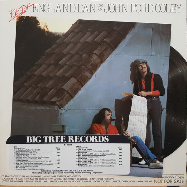 England Dan & John Ford Coley : Best Of England Dan & John Ford Coley (LP, Comp, MO )