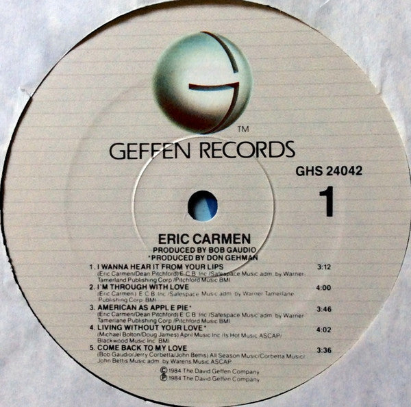 Eric Carmen : Eric Carmen (LP, Album, SRC)