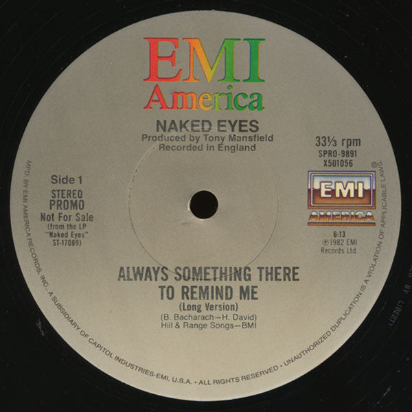 Naked Eyes : Always Something There To Remind Me (12", Promo)