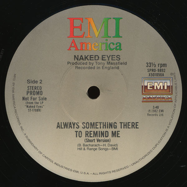 Naked Eyes : Always Something There To Remind Me (12", Promo)