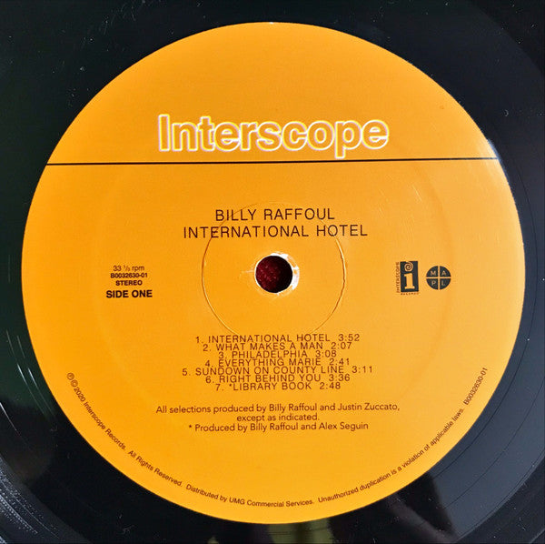 Billy Raffoul : International Hotel (LP)