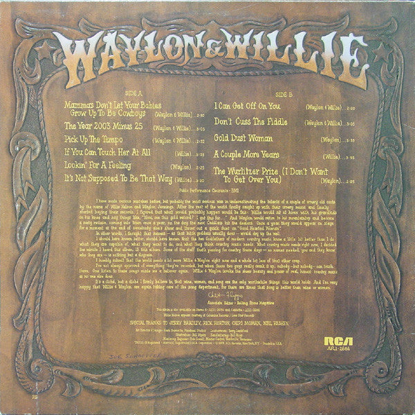 Waylon & Willie* : Waylon & Willie (LP, Album)