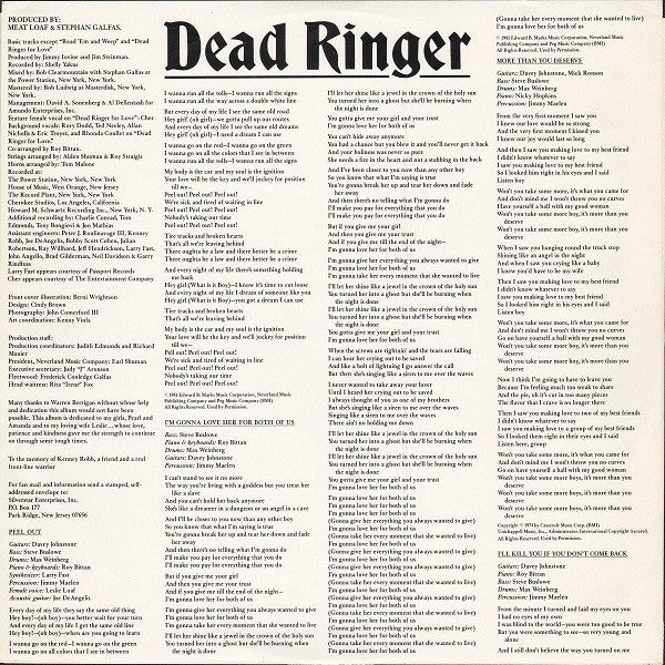 Meat Loaf : Dead Ringer (LP, Album, Ter)