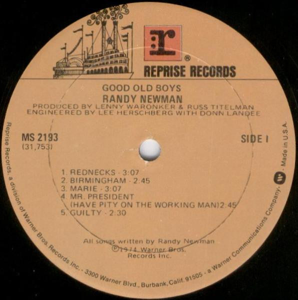 Randy Newman : Good Old Boys (LP, Album, RP, Gol)